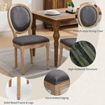 Load image into Gallery viewer, Vintage French Country Dining Chairs Set of 2, Linen Fabric Dining Chair with Solid Wood Legs, Grey Upholstered Dining Chairs, Sillas para Comedor, Kitchen &amp; Dining Room Chair (Gray, Linen, 2Pcs)