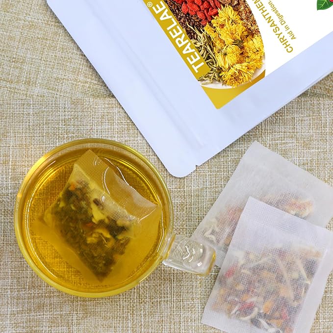 TEARELAE - Chrysanthemum Cassia Seed Tea - 4g x 40 Count - Burdock Root, Goji Berry, Honeysuckle, Osmanthus - Combination Herbal Tea Bag