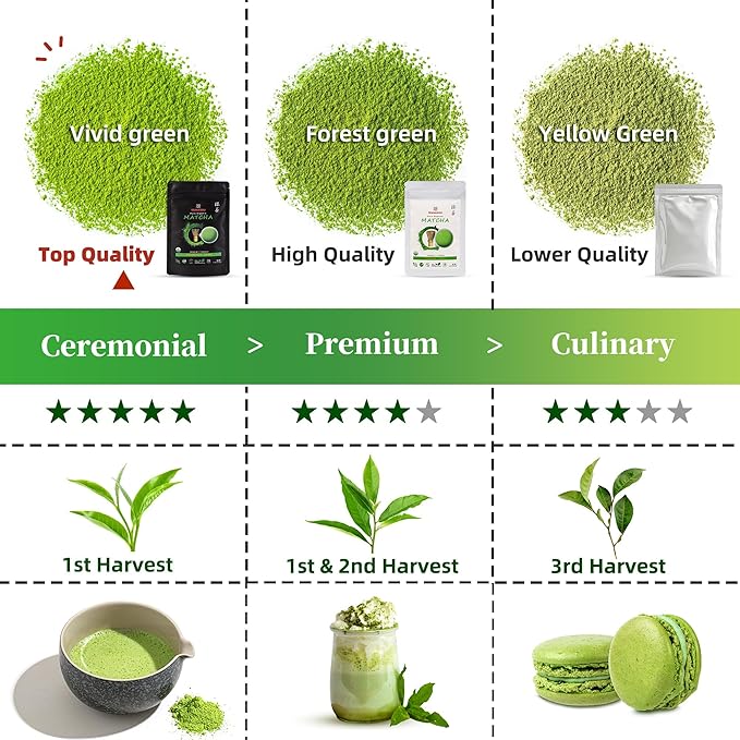 TEANAGOO Matcha Powder Ceremonial Grade, Premium Green Tea for Latte/Breakfast Beverage/Daily Green Tea, USDA Organic Ceremony Matcha Tea, Unsweetened No Additives, First Harvest, 1.06oz(30g)