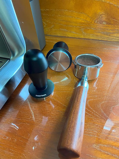 51mm Espresso Tamper 30lbs Calibrated Coffee Tamper Stainless Steel Base Hand Tamper for 51mm Bottomless Portafilter Tamper for Espresso Machine-Flat Base, Black