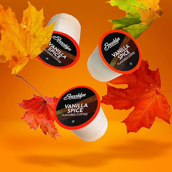 Brooklyn Beans Roastery Vanilla Spice Flavored Coffee Pods - Compatible with Keurig K Cup Brewers Including 2.0 Machines, 40 Count