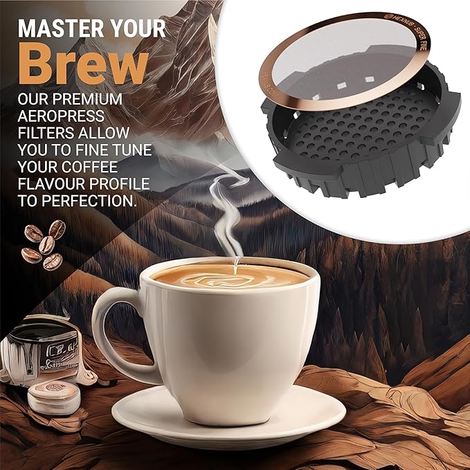 HEXNUB - Reusable Metal Filter for AeroPress Coffee Maker, Stainless Steel Filter Fits AeroPress Original & Go Coffee Press, Fuller Bodied Coffee Than Paper Filters - COPPER MESH