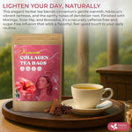 Load image into Gallery viewer, FreshDrinkUS, Premium Collagen Herbal Tea – 30 Tea Bags | Cinnamon Stick, Hibiscus, Dandelion Root, Moringa Leaves, Rose Hip, Ginger, Fennel Seed, Boswellia | Caffeine-Free, Natural Flavorful Blend