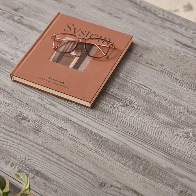 Farmhouse Coffee Tables for Living Room,Square Tea Table with Open Storage Shelf,Large Coffee Table,Rustic Wooden Center Table,Gray