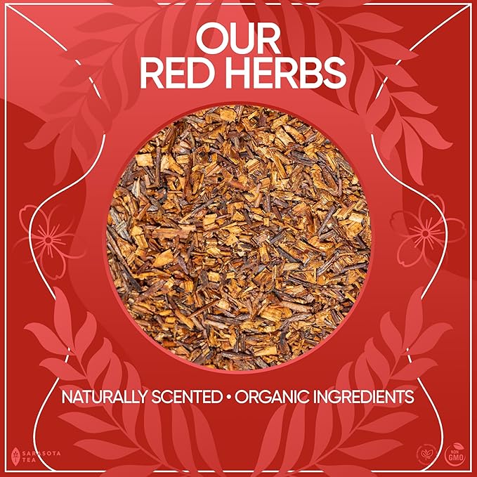 Organic Rooibos Loose Leaf Tea | 100% Pure South African Red Tea | Naturally Caffeine-Free | USDA Organic | 1lb Bulk Bag | Smooth & Earthy Flavor | Herbal Wellness | Non-GMO