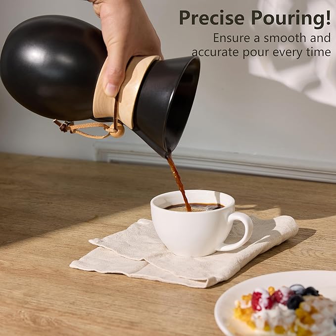 Ceramic Pour Over Coffee Maker with 20 pcs Paper Filter, 8-Cup, 34oz, Pour Over Coffee Dripper