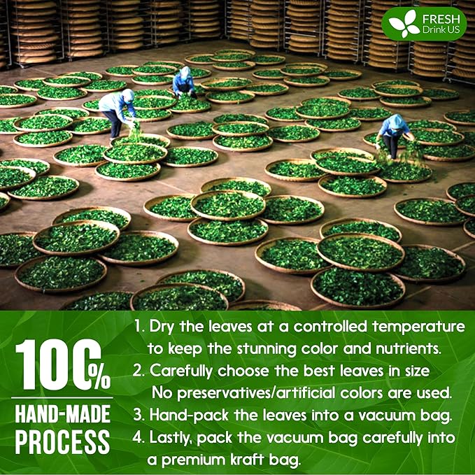 FreshDrinkUS, Premium 140+ Mango Whole Leaves Dried, 100% Natural & Pure from Dried Mango Leaves Tea, No Additives, No Caffeine, Vegan