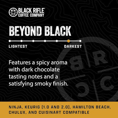 Black Rifle Coffee Company Beyond Black, 84 Count, Dark Roast K Cups - Single Serve K Cups Coffee Pods - Kcup Pods Compatible with Keurig 1.0 & 2.0 - Made from Arabica Beans