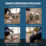 Load image into Gallery viewer, Pour Over Camp Coffee Maker Set– Vacuum Insulated Mug with Leakproof Lid, Stainless Steel Micro Filter, Scratch-Resistant Finish, Portable Coffee Maker for Camping, Travel &amp; Outdoor Adventures