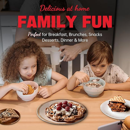 Mini Heart Shaped Waffle Maker, Thin Waffle Maker Iron with Shade Control, Make 7'' Large Waffle or 5 Mini Heart Waffles, Non Stick Cooking Plates with Fast & Even Heating