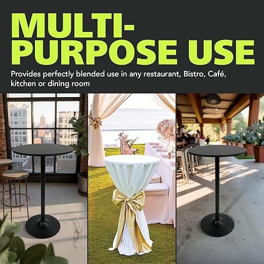 Pearington Round Bar Height Pub Table, Black, 4pk