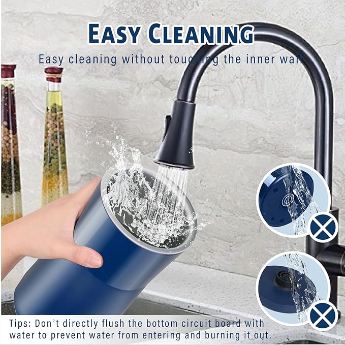 Huogary Milk Forther Simple Milk Frother and Steamer 2-in-1 Milk Steamer with Hot Milk Foam and Hot Milk for Latte, Macchiato, Cappuccinos (blue), medium