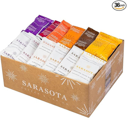 Coffee Packets Sampler – Coffee Variety Pack Ground Coffee Gift Set, Medium Dark & Flavored Roast, Low Acid Gourmet Pre-Measured Packs for 12-Cup Brewers, 2oz Individual Bags