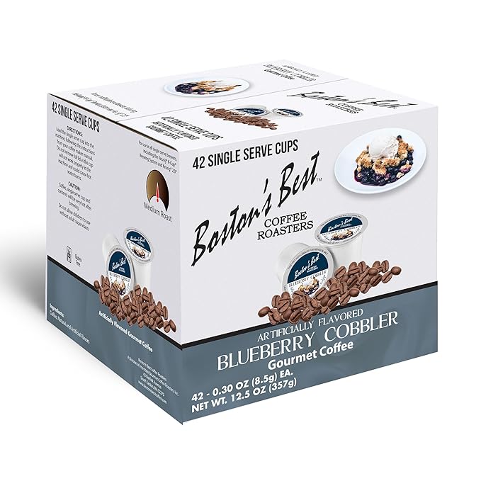 Boston’s Best - Blueberry Cobbler Flavored Coffee Blend, Dessert Gourmet Compatible with Keurig Coffee Maker, 1 Count (42 Single Serve Medium Roast Cups)