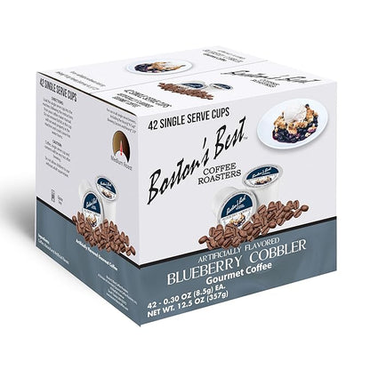 Boston’s Best - Blueberry Cobbler Flavored Coffee Blend, Dessert Gourmet Compatible with Keurig Coffee Maker, 1 Count (42 Single Serve Medium Roast Cups)