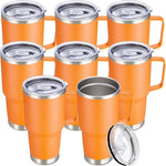 Load image into Gallery viewer, 30 oz Tumbler with Handle and Lid, Stainless Steel Tumblers Bulk Double Wall Vacuum Insulated Travel Mug Leak Proof Cup Keep Drinks Cold and Hot Orange, 8 Pack