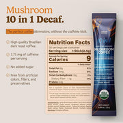 10-in-1 USDA Certified Organic Decaf Mushroom Coffee, Instant Mushroom Coffee Decaf, Brazilian Dark Roast for Better Energy, Focus, Gut Health, 30 Sticks - ShroomDNA
