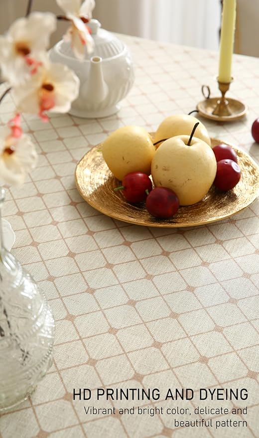 Designer Vintage Linen Floral Extra Long Rectangle Tablecloth,Fall Colorful Modern Table Cloth,Anti-Wrinkle Decor Tablecloths for Dining Thanksgiving Kitchen Christmas,63"*110"-Bertina E