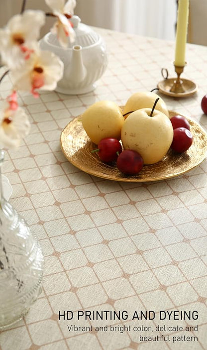 Designer Vintage Linen Floral Long Rectangle Tablecloth,Fall Colorful Modern Table Cloth,Anti-Wrinkle Decor Tablecloths for Dining Thanksgiving Kitchen Christmas,63"*94"-Bertina E