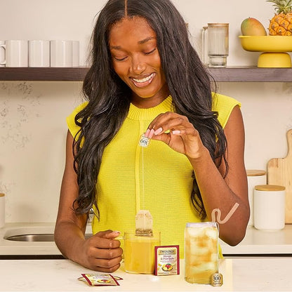 Twinings Mango & Pineapple Herbal Tea Individually Wrapped Bags, 20 Count (Pack of 6), Naturally Caffeine-Free, Enjoy Hot or Iced, 120 Teabags