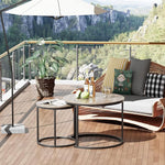 Load image into Gallery viewer, aboxoo Coffee Table Nesting Side Round Table Set of 2 End Table with Sturdy Metal Frame for Living Room Bedroom Apartment Modern Industrial Simple Nightstand,Oak