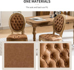 Load image into Gallery viewer, Vintage French Country Dining Chairs Set of 4, PU Leather Dining Chairs with Solid Wood Legs, Orange 4 Dining Chair Set, Sillas para Comedor, Kitchen &amp; Dining Room Chair (Orange, PU, 4Pcs)