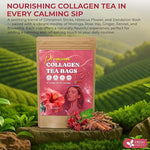 Load image into Gallery viewer, FreshDrinkUS, Premium Collagen Herbal Tea – 30 Tea Bags | Cinnamon Stick, Hibiscus, Dandelion Root, Moringa Leaves, Rose Hip, Ginger, Fennel Seed, Boswellia | Caffeine-Free, Natural Flavorful Blend