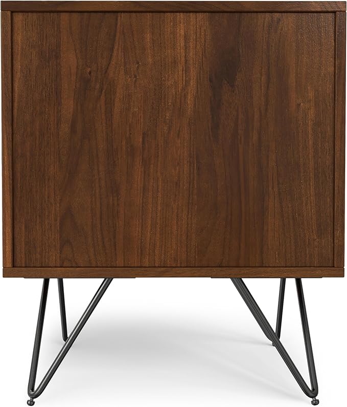 SIMPLIHOME Hunter 20 inch Wide Industrial Modern Nightstand in Walnut for the Living Room and Bedroom