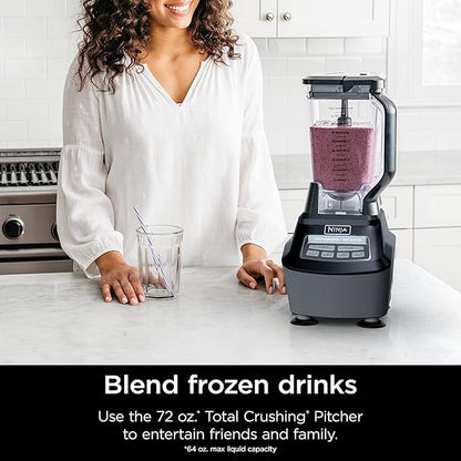 Ninja Blender, Food Processor, Blender for-Smoothies, Includes Pitcher, Smoothie Cup, and 8-Cup Bowl, Salsa, Dough, Shakes, Slush, and Frozen Drinks, Mega Kitchen System, 120 Volts, Black, BL770AMZ