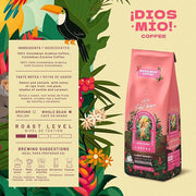 Dios Mio Coffee by Sofia Vergara, Light Roast, Whole Bean Premium Colombian Coffee, 12 Ounce Bag (Pack of 2)