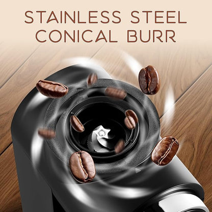 Coffee Grinder Electrical, Conical Burr Coffee Beans Grinder with 30 Grinding Settings, Touchscreen Burr Mill Grinder for Home Use with 2-12 Cups