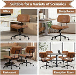 Load image into Gallery viewer, Armless Office Chair with Wheels, Adjustable Height Desk Chair Leather Swivel Computer Chair, Modern Walnut Office Side Chair for Meeting Room Office, Brown