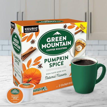 Green Mountain Coffee Roasters Seasonal Selections Pumpkin Spice, Keurig Single-Serve K-Cup Pods, Light Roast Cofee, 32 Count (Pack of 2)