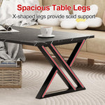 Load image into Gallery viewer, Coffee Table Living Room Table Black Center Table, Simple Modern Faux Marble Rectangular Tea Table with Sturdy Black-Finished Metal Frame,Industrial Wooden Coffee Table for Bedroom Home Office