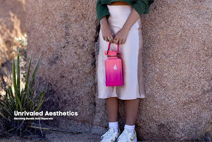 HYDRO CELL Stainless Steel Insulated Water Bottle with Straw - For Cold & Hot Drinks - Metal Vacuum Flask with Screw Cap and Modern Leakproof Sport Thermos for Adults (Coral/Punch 64oz)