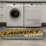 Load image into Gallery viewer, Ottomanson 20" x 59" Oval Laundry Room Rug - Non-Slip Mat for Laundry &amp; Mudroom - Durable, Stain-Resistant, and Easy to Clean - Perfect for High-Traffic Areas - Runner Rug for Entryway, Yellow/Gray