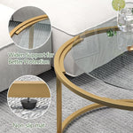 Load image into Gallery viewer, Round Glass Coffee Table,Small Living Room Table for Small Space,Modern Center Table with Glass Top Clear &amp; Sturdy Metal Frame for for Living Room Home Office, Easy Assembly,27 x 27 x 17 Inch,Gold
