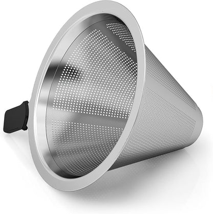 Coffee Gator Pour Over Coffee Maker - 27oz High Heat Borosilicate Glass with Reusable Stainless Steel Filter, Drip Coffee Brewer Dripper Set Carafe, 800ml Clear