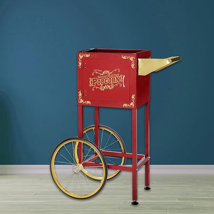 Popcorn Cart - Matinee Replacement Stand for 8-Ounce Poppers with Shelf, Push Handle, and Bicycle-Style Wheels by Great Northern Popcorn (Red)
