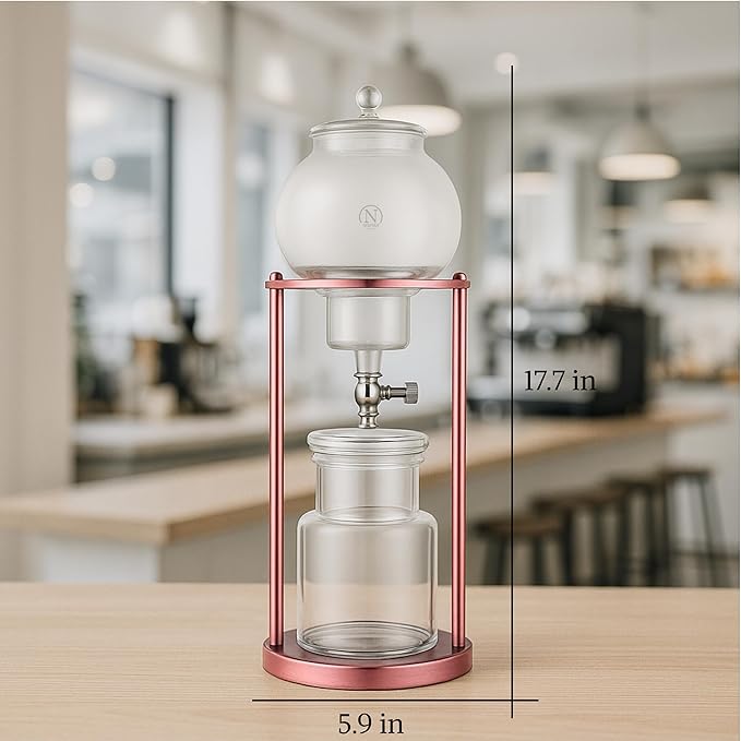 NISPIRA Luxury Ice Cold Brew Dripper Coffee Maker in Stainless steel, 600 ml Copper