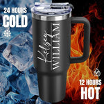 Load image into Gallery viewer, Personalized Tumblers with Engraved Name, Personalized Birthday Gifts for Men Women, Custom 40oz Stainless Steel Coffee Tumbler with Lids and Straws, Custom Travel Cup (40oz Engraved Tumbler)