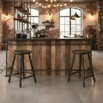 Load image into Gallery viewer, chairus 24" Backless Counter Height Bar Stools Set of 2, Farmhouse Wooden Counter Stools with Round Seat &amp; Turned Legs, Rustic Vintage Colonial Short Bar Chairs for Kitchen Island, Antique Brown