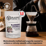Load image into Gallery viewer, Blackout Coffee Blueberry Crumble Flavored Ground Coffee – Medium Roast, Smooth Taste, Guilt-Free Indulgence – Freshly Roasted 12oz Bag