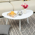 Load image into Gallery viewer, FIRMINANA Small White Oval Coffee Table for Small Space,Simple Modern Table for Apartment or Livingroom Corner,White,18.9" D x 33.47" W x 15.75" H