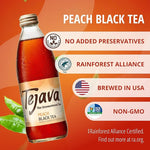 Load image into Gallery viewer, Tejava Peach Black Iced Tea, 4 Pack, 12oz Glass Bottles, Unsweetened, Non-GMO, Kosher, No Sugar or Sweeteners, No calories, No Preservatives, Brewed in Small Batches