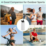 Load image into Gallery viewer, DOMICARE 32 oz Insulated Water Bottle Bulk, Vacuum Insulated Stainless Steel Sports Water Bottle with Straw Lid &amp; Spout Lid, Leakproof, Reusable - Travel, Camping, Bike, White (4 Pack)
