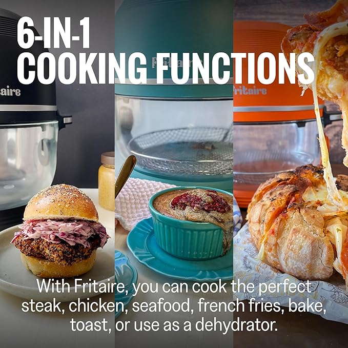 Non Toxic Air Fryer™ - Glass AirFryer 5 Quart w/ 360 Visibility, Self-Cleaning, 400F Vortex Air Fryer for Even Cooking, BPA-Free Teflon Free, 6-in-1 Functions, Rotisserie, Roast, Bake, Sage