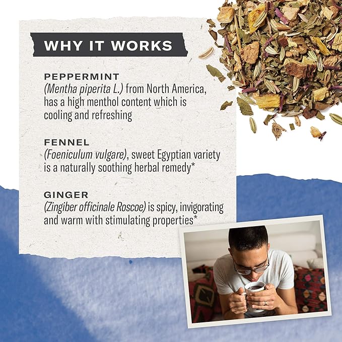 Numi Organic Congest Away Tea, 16 Tea Bags (Pack of 3), Fennel, Peppermint, Ginger and Licorice, Caffeine Free