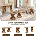 Load image into Gallery viewer, OKD Modern Coffee Table, 48" Twisted Center Table with Wood Thickened Pedestal, Rectangular Rustic Living Room Table, Farmhouse Storage Low Cocktail Tea Table,Golden Rustic Barnwood