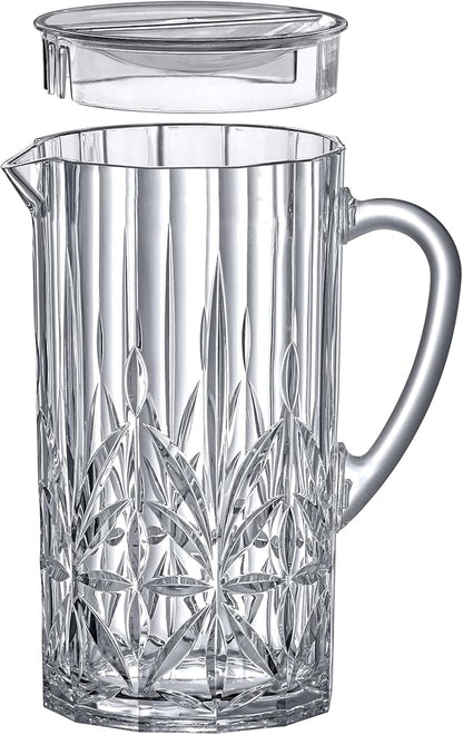 Amazing Abby - Stately - Acrylic Pitcher (80 oz), Clear Plastic Water Pitcher with Lid, Fridge Jug, BPA-Free, Shatter-Proof, Great for Iced Tea, Sangria, Lemonade, Juice, Milk, and More